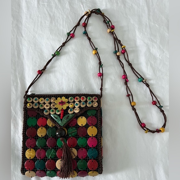 NWOT Summer crossover mini bag. 16x16 cm. Hand made by artisans. Lightweight Fun - Picture 2 of 10